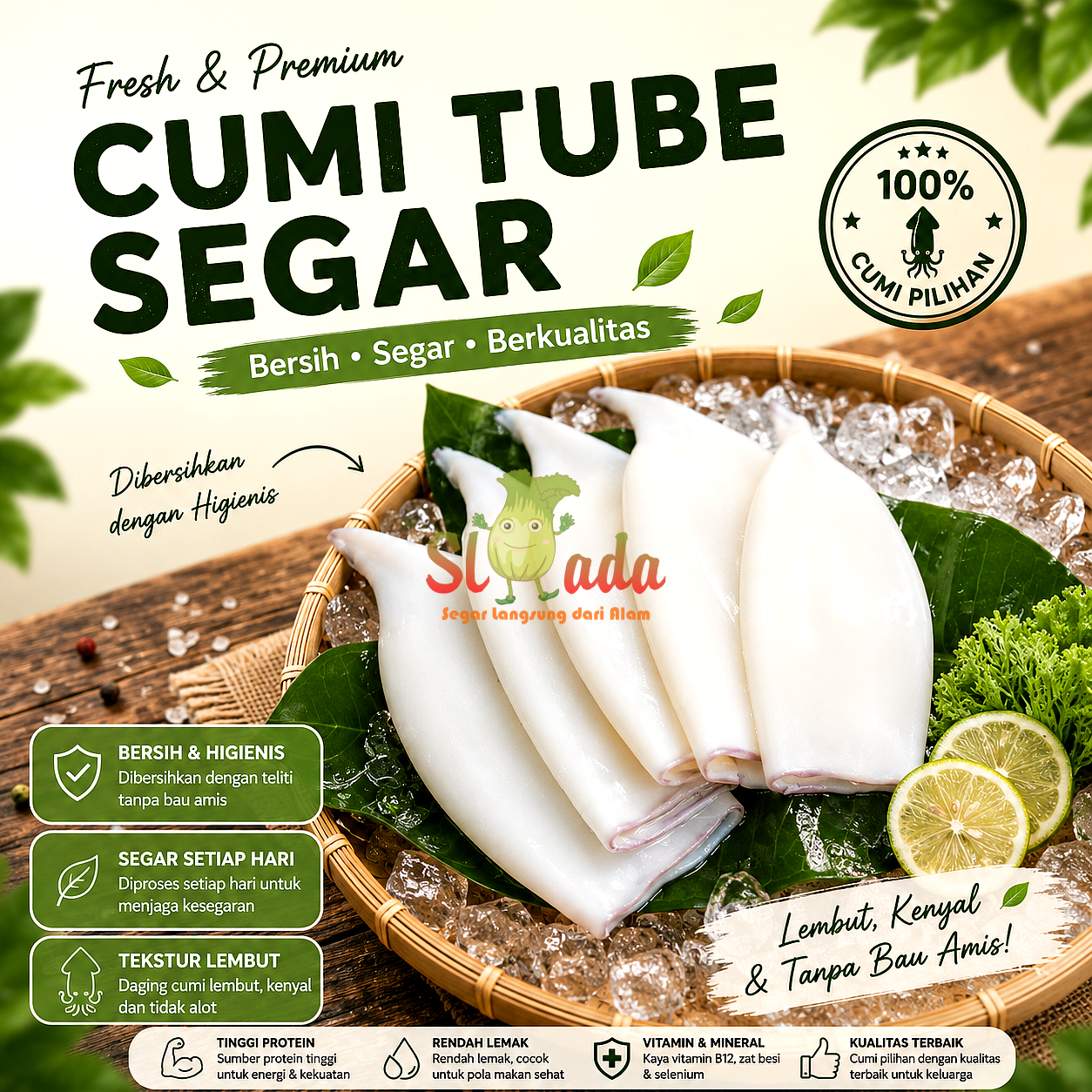 Cumi Tube — Seafood segar | Slada.co